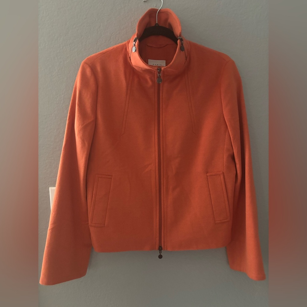 NEVER WORN! AKRIS PUNTO Red/Coral Cashmere Jacket Sz 8